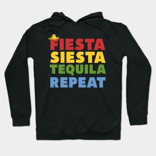 Fiesta Siesta Tequila Repeat Funny Cinco De Mayo Hoodie